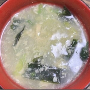 今日は、ワカメとタマゴの中華スープです(^^)